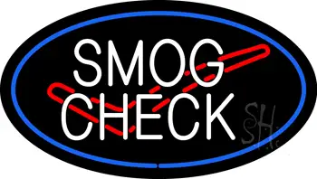 Smog Check Logo Blue Oval LED Neon Sign