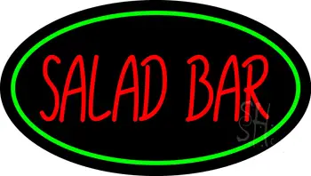 Salad Bar Oval Green LED Neon Sign