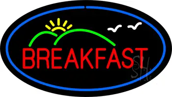 Oval Breakfast with Scenery LED Neon Sign