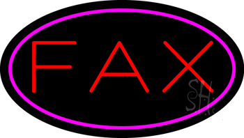 Fax Oval Pink Border LED Neon Sign