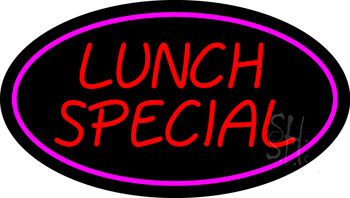 Lunch Special Oval Pink LED Neon Sign
