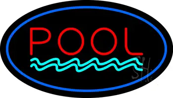 Pool Oval Blue LED Neon Sign