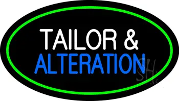 Tailor and Alteration Oval Green LED Neon Sign