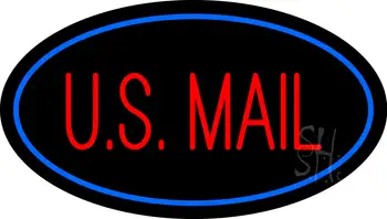 US Mail Oval Blue LED Neon Sign