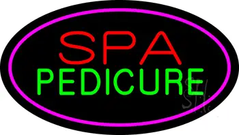 Spa Pedicure Oval Pink LED Neon Sign