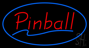 Pinball Blue Oval LED Neon Sign