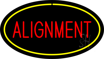 Alignment Yellow Oval LED Neon Sign