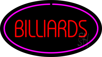 Red Billiards Purple Oval LED Neon Sign