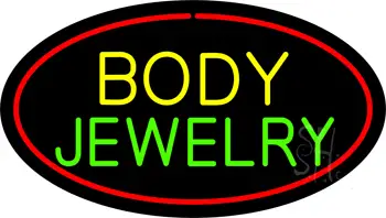 Body Jewelry Oval Red LED Neon Sign
