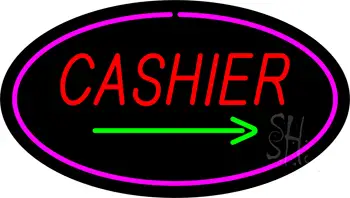 Cashier Oval Pink LED Neon Sign