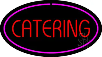 Catering Oval Purple LED Neon Sign