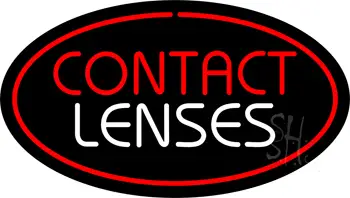 Contact Lenses Oval Red LED Neon Sign