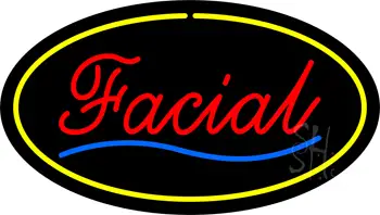 Red Facial Yellow Oval Border LED Neon Sign