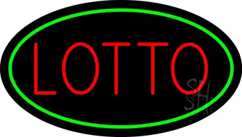 Lotto Oval Green LED Neon Sign