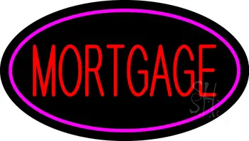 Mortgage Oval Pink Border LED Neon Sign