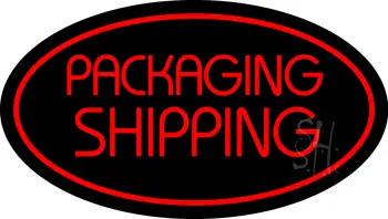 Packaging Shipping Oval Red LED Neon Sign