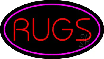 Rugs Oval Purple LED Neon Sign
