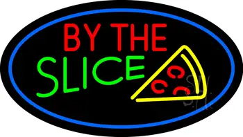 By the Slice Oval Blue LED Neon Sign