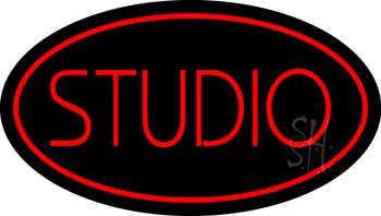 Red Studio Oval LED Neon Sign