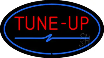 Tune-Up Blue Oval LED Neon Sign