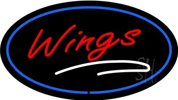 Oval Wings with Blue Border LED Neon Sign
