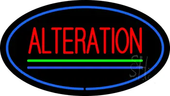 Oval Red Alteration Blue Green Line LED Neon Sign