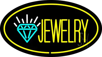 Jewelry Oval Yellow LED Neon Sign