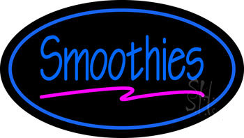 Oval Blue Smoothies LED Neon Sign
