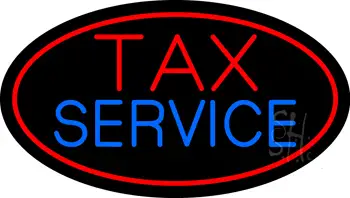 Oval Tax Service LED Neon Sign