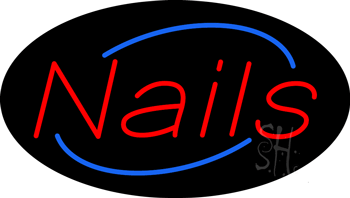 Red Nails Animated Neon Sign