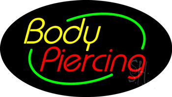 Deco Style Yelllow Body Red Piercing Neon Sign