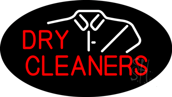 Red Dry Cleaners Shirt Logo Animated Neon Sign