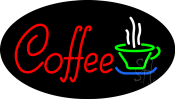 Red Coffee Green Glass Neon Sign