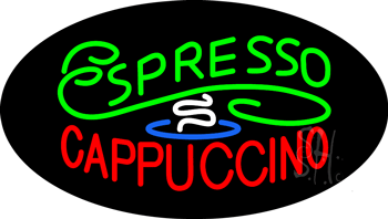 Stylish Espresso Cappuccino Animated Neon Sign