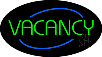 Animated Oval No Vacancy Neon Sign