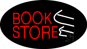 Book Store with Arrows Animated Neon Sign