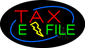 Red Tax E File Animated Neon Sign