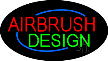 Deco Style Airbrush Design Animated Neon Sign
