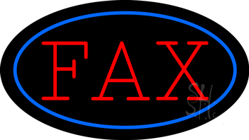 Fax Animated Blue Border Neon Sign