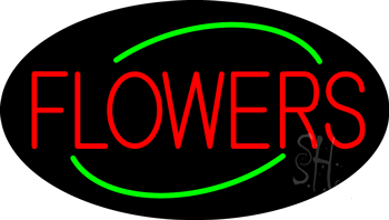 Deco Style Red Flowers Neon Sign