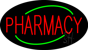 Deco Style Red Pharmacy Animated Neon Sign