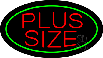Oval Red Plus Size Green Border Animated Neon Sign