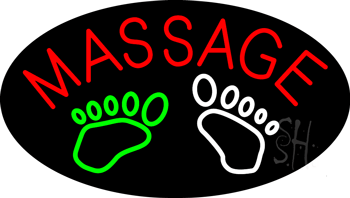 Foot Massage with Logo Animated Neon Sign