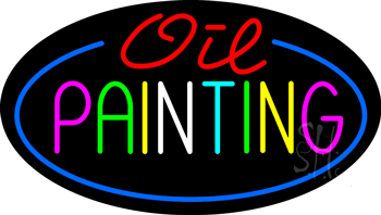Oil Painting Flashing Neon Sign