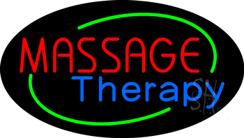 Oval Massage Therapy Neon Sign