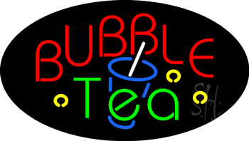 Bubble Tea Logo Animated Neon Sign