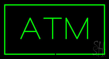 Green ATM Animated Green Border LED Neon Sign