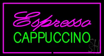 Pink Espresso Cappuccino Rectangle Pink LED Neon Sign