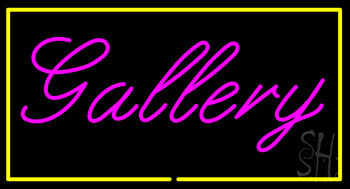 Purple Gallery Yellow Rectangle LED Neon Sign