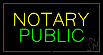 Yellow Notary Public LED Neon Sign